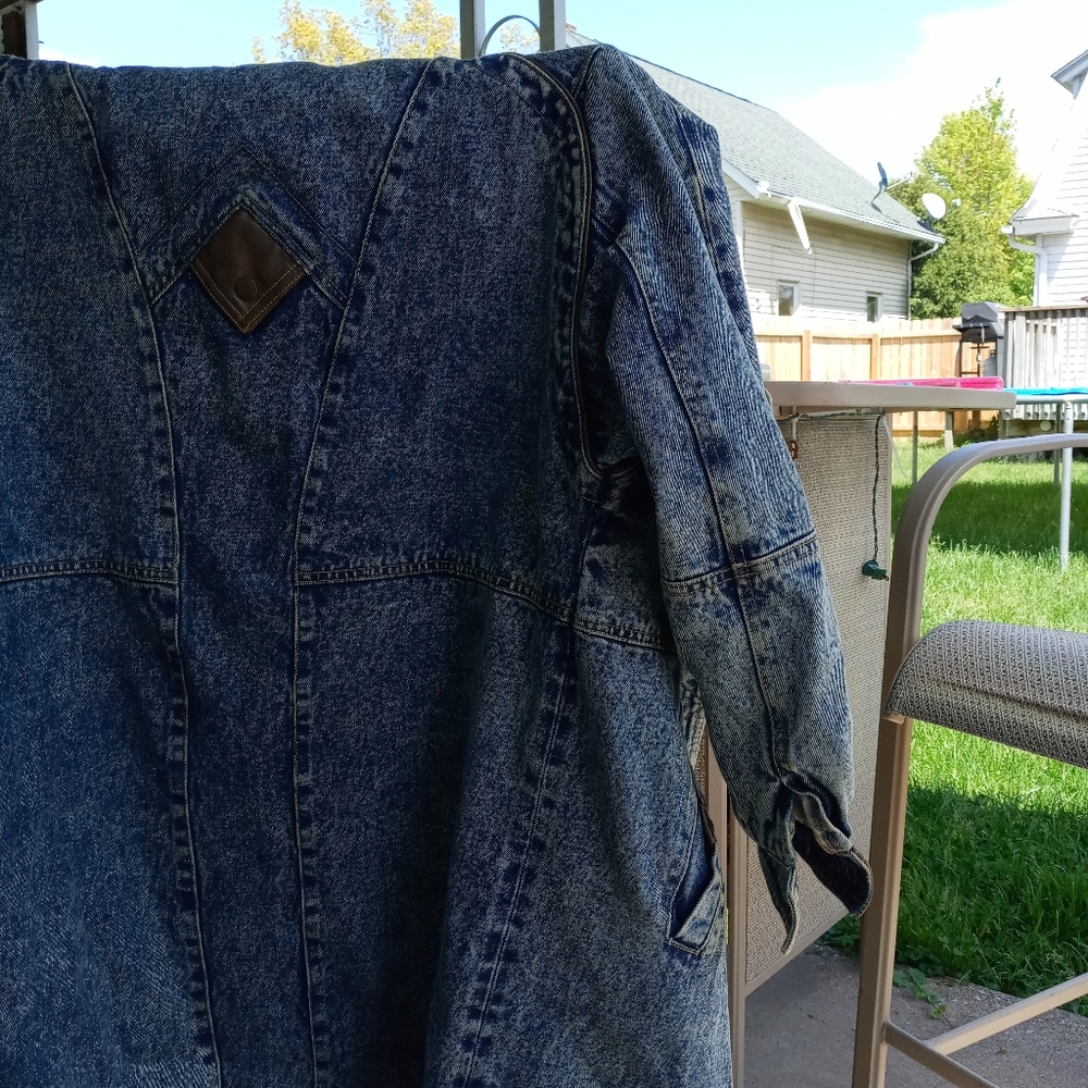 Weathered blue denim coat